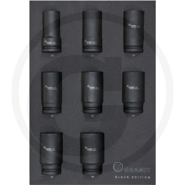 Black edition black edition moduleset 3/4"-krachtdoppen 8-delig, metrisch - afmetingen: 280 x 407 x 40 mm