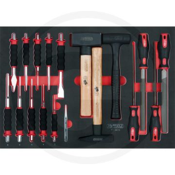 Ks tools set van vijlen, beitels en hamers 18-delig - inclusief 1/1 module