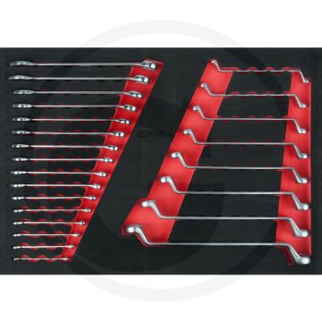 Ks tools sleutel-set 24-delig - ringsleutels & ringsteeksleutels 6-22 mm - inzetstuk 1/1 - werkplaats & koffer - oliebestendig - 390 x 564 x 35 mm