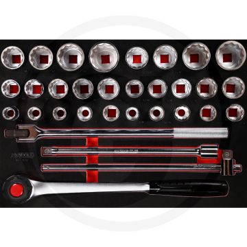 Ks tools ks tools einlage steckschlüssel 32-teilig - opname: 3/4, Öl- und chemikalienbeständig