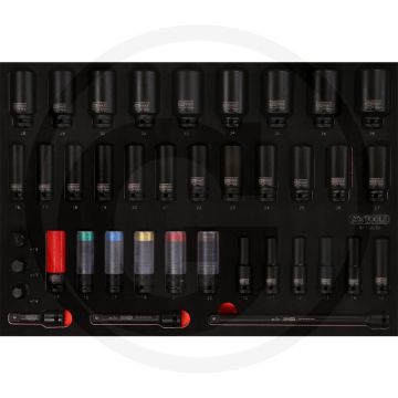Ks tools einlage kraft-stecknüsse 39-teilig - 1/2" - Öl- und chemikalienbeständig