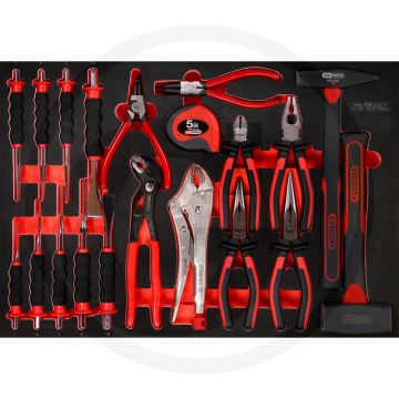 Ks tools einlage zangen, hammer und meißel 22-teilig - Öl- und chemikalienbeständig