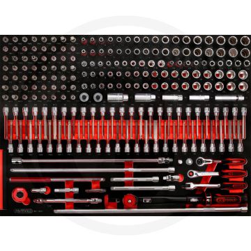 Ks tools einlage steckschlüssel 221-teilig - 3/8 opname, Öl- und chemikalienbeständig
