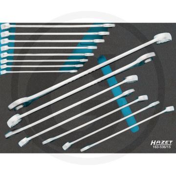 Hazet ring-maulschlüssel-satz 15-teilig met hazet safety-insert-system (sis)
