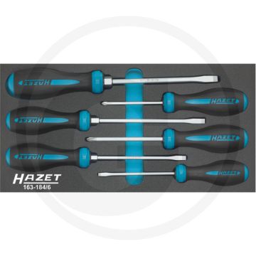 Hazet hexanamic® schroevendraaierset 6-delig - 3-componenten-greep, zaagsnede en kruiskop profiel