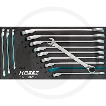 Hazet ratel-ring-steeksleutelset 12-delig - sleutelmaten 8-19 mm