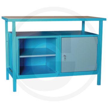 Aerotec aerotec werkbank p1200t - stalen constructie, beuken werkblad, afsluitbare deur