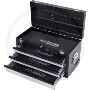 Ks tools gereedschapskist met 3 schuifladen zwart, l508 x h255 x b303 mm - draagvermogen 50kg