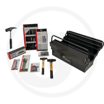 Black edition black edition gereedschapskist gevuld, 76-delig - 5 compartimenten, hamerslagcoating, afsluitbaar
