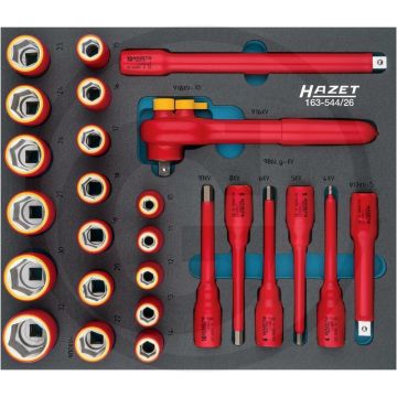 Hazet werkzeug-satz 26-teilig - vierkant 12,5 mm (1/2 zoll) - schutzisolierung bis 1000v