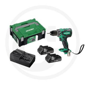 Hikoki accu-boorschroefmachine ds18dbsl, 18v, 40 / 7, 2x 3,0 ah accu's, lader, systeemkoffer ii, 70 nm aandraaimoment