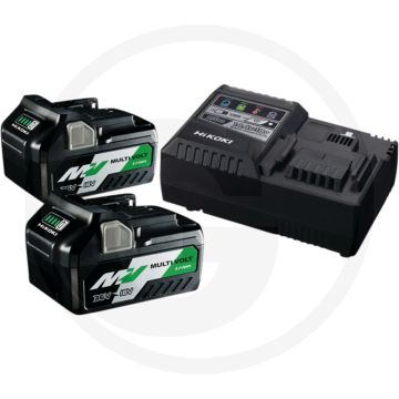 Hikoki akku booster pack 36v 2x multivolt accu + supersnelle lader - 32 min oplaadtijd