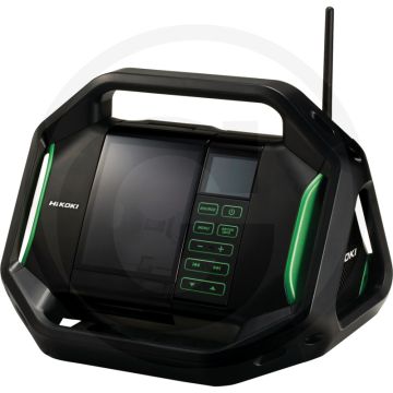 Hikoki bouwradio 14,4 / 18v ur18dsal incl. voeding - waterbestendig en schokabsorberend
