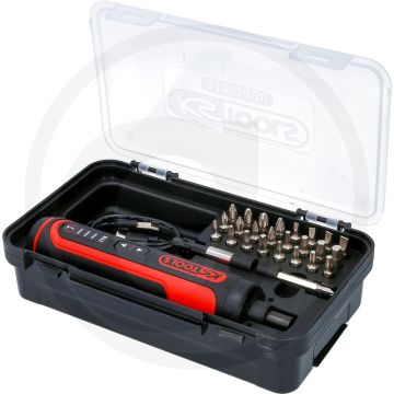 Ks tools stabschrauber set akku mit bit-kasten 27-teilig - 6 nm draaimoment