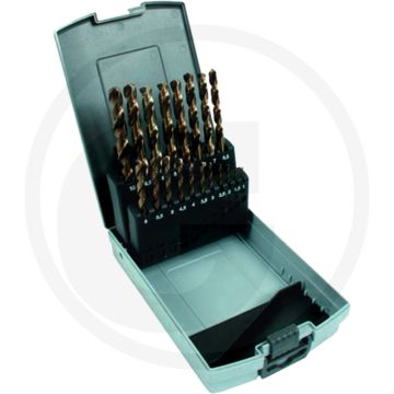 Hss-co metaalspiraalborenset 19-delig - Ø: 1 - 10 mm, kunststof box