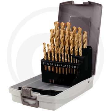 Ks tools hss-tin spiraalboorset 25-delig - 1-13 mm - voor metaal, hout en kunststof