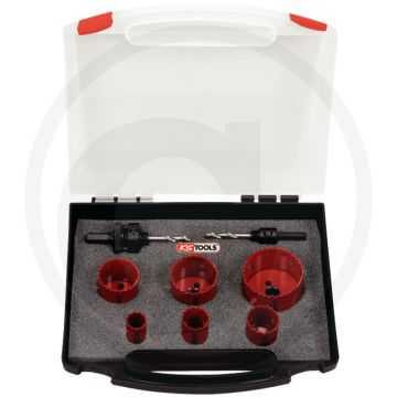 Ks tools gatenzaagset voor elektriciens in kunsts. - 8-delig met hss bi-metaal snijrichting