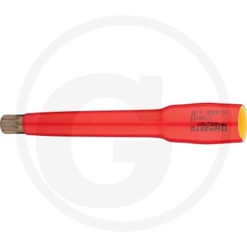 Hazet schraubendreher-einsatz vierkant 10 mm (3/8 zoll), innen vielzahn profil xzn, m12 - lange ausführung, schutzisoliert, made in germany