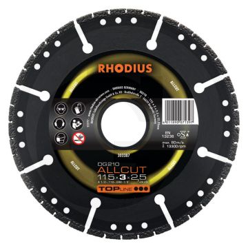 Rhodius rhodius diamant doorslijpschijf dg210 allcut dg210 allcut - Ø115mm x 3,0 x 2,5 x 22,2mm