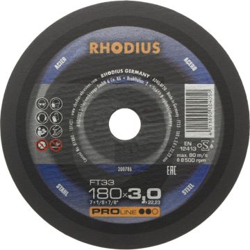 Disque à tronçonner rhodius ftk33 ftk33 pour acier Ø125x3x22,2mm.