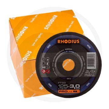 Rhodius rhodius doorslijpschijf ftk33 vpe 25 ftk33 - doorslijpschijf voor staal, Ø125mm, 3mm dikte, 12250 u/min.