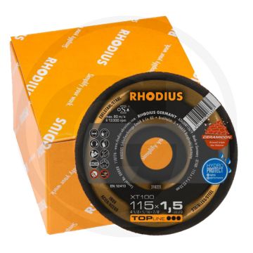 Rhodius rhodius disque à découper xt100 ceramicon, vpe 25 xt100 ceramicon - disque à découper pour acier inoxydable, Ø115mm, 1,5mm d'épaisseur
