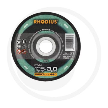 Rhodius rhodius doorslijpschijf ft44 ftk44 gebogen 125x3x22,2mm 12250 u/min