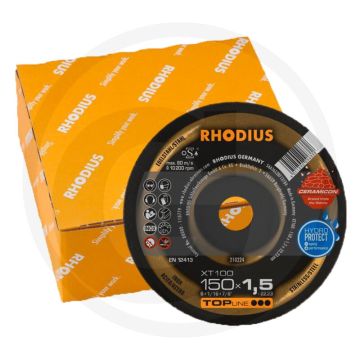 Rhodius rhodius doorslijpschijf xt100 ceramicon, vpe 25 xt100 ceramicon - Ø150mm x 1,5mm.