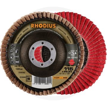 Rhodius rhodius lamellenschijf lsk fk ceramicon lsk fk schuin 125mm k 80 12250 u/min