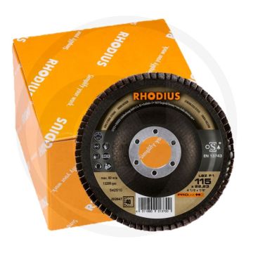 Disque à lamelles Rhodius LSZ F1, Ø 115 mm, grain 40, biseauté