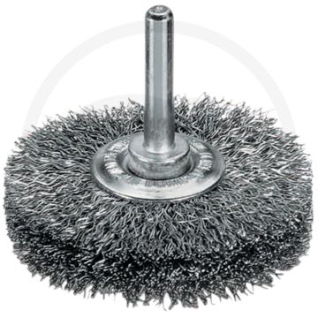 Ronde borstel met schacht - staal, 0,3mm, d50mm, gewellt