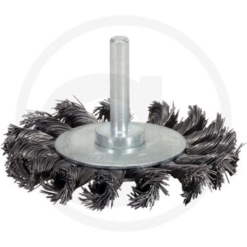 Ks tools staaldraadborstel 0,3mm, Ø: 75mm - industrieversie met 6 mm opspandoorn