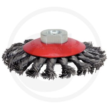 Ks tools roestvrije kegelvormige staaldraadborstel 0,5mm - 100mm - 18 vlechten