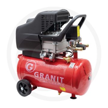 Compressor, 24 liter, 8 bar, mobiel, 1-cilinder, 240 l/min.