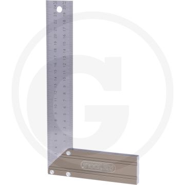 Ks tools winkelhaak met aluminium haak 250 mm - staal/zwart/gietijzer 250x140mm