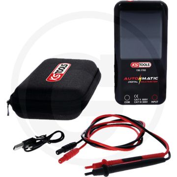 Ks tools automatisches digitales multimeter mit prüfspitzen und tasche - großes 3,5" lcd-display, verschiedene messfunktionen