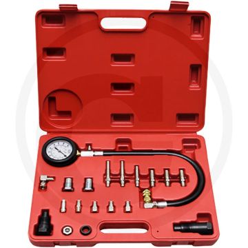 Diesel compressietester uitgebreide testkit voor direct en indirect geïnjecteerde dieselmotoren - werkdruk 0-70 bar