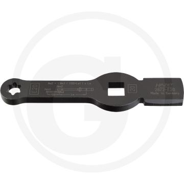 Clé à chocs Hazet torx avec 2 plans - taille de clé : e24