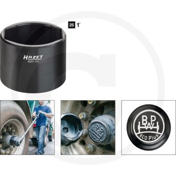 Hazet bedrijfswagens naafdopsleutel passend voor: bpw Ø 110 mm, made in germany