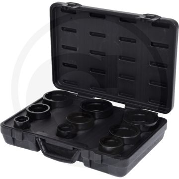 Ks tools 1/2" + 3/4" naafmoersleutelset paspennen uitwendig - voor stelmoeren din 981 - 9-delig