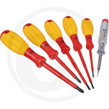 Hazet schroevendraaierset vde met 2x ph 1, ph 2 & 3x 2,5 x 0,4, 3,5 x 0,6, 4 x 0,8 mm
