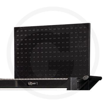 Black edition dynamicpro geperforeerde metalen achterwand inclusief hakenset voor granit black edition gereedschapswagen