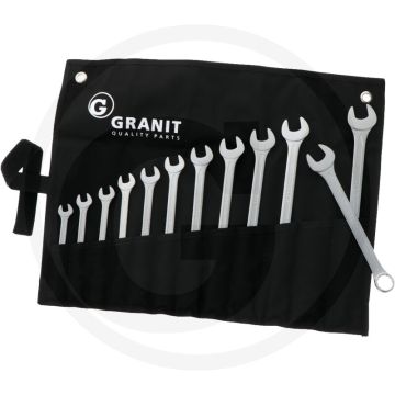 Black edition set de clés à anneaux 11 pièces, pouce - acier au chrome vanadium, angle de mâchoire 13° plié