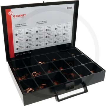 Black Edition schwarzes Sortiment von Dichtungsringen 390-teilig - 6 x 10 x 1 bis 28 x 34 x 2 mm