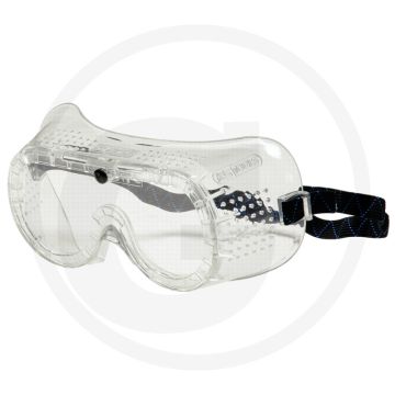 Ks tools veiligheidsbril met rubberen band, transparant, en 166, polycarbonaat glas