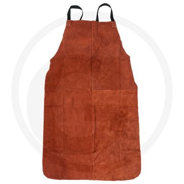 Ks tools lasschort, xl - rindsleder, verstelbare taille en lengte, borstzak