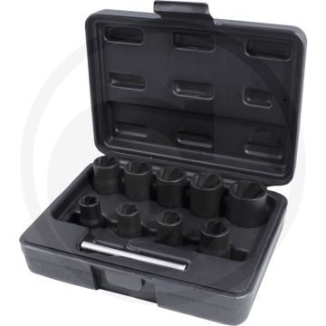 Ks tools 3/8" spiraal-profiel-dopsleutelset, 10-delig, 10-19 mm - twist socket profiel