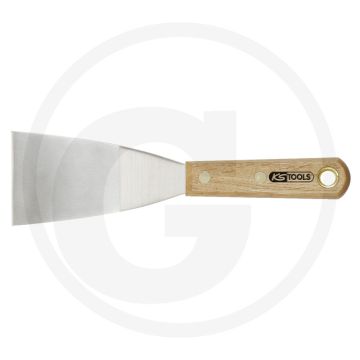 Ks tools plamuurmes, edelstaal, 63mm, houtgreep - rvs, 60x15x225mm, met ophangoog