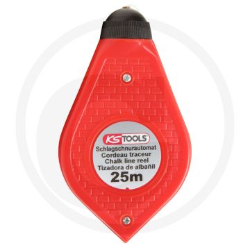 Ks tools markeringstouw, 25m met kurbel en 150g markierungskreide