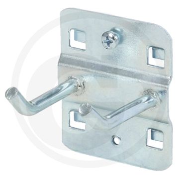 Ks tools dubbele gereedschaphaak met schuin gebog Ø 6 mm, 75 mm - verzinkt, staalbleek - passend für lochmaß 10 x 10 mm